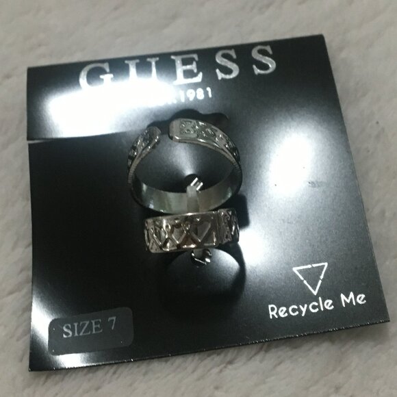 GUESS 2-pack silver rings - NWT - Picture 4 of 5